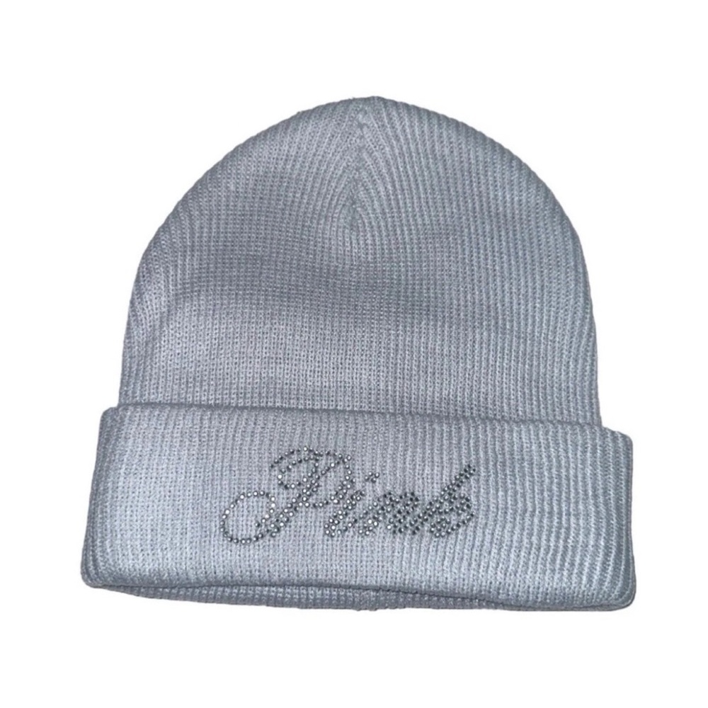 Victorias Secret bling Beanie in Hydrangea blue with Rhinestones